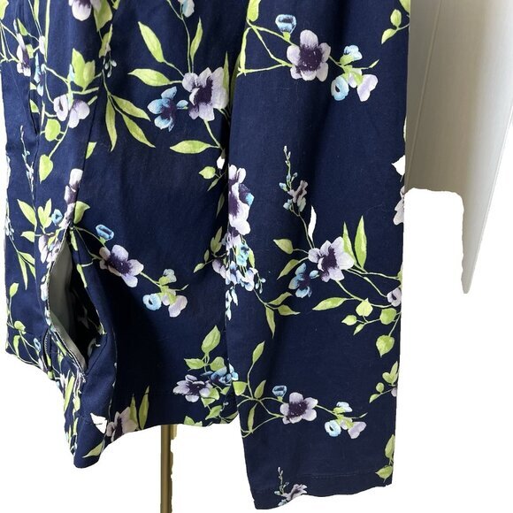Chico's Women's Jacket Size 2 (L 12) Floral‎ Poplin Cotton Zip-Up Layer Blazer - Picture 5 of 10